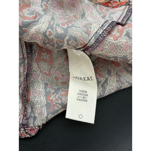 The Great. Ornate Paisley Fountain Midi V Neck Fall Balloon Sleeve Dress Sz 0 XS - Picture 9 of 10